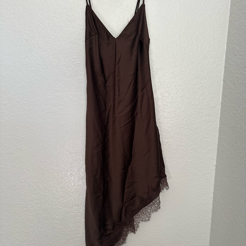 Zara Asymmetrical Brown Dress